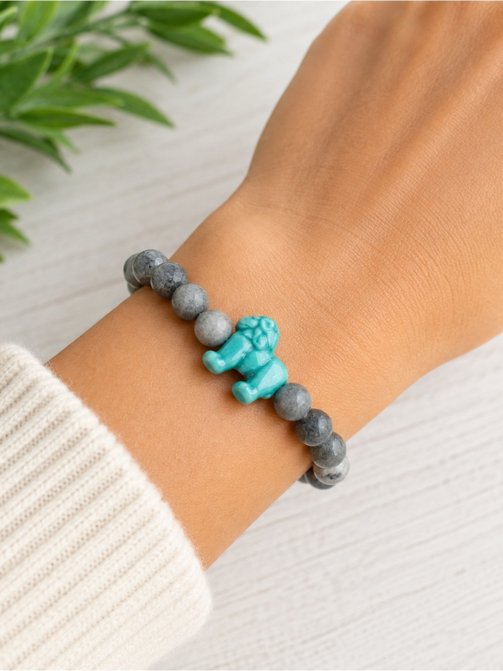 Simply Southern Lion Stone Bracelet Conserve & Protect Collection QR Tracking NW